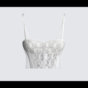 White corset with lace detail
